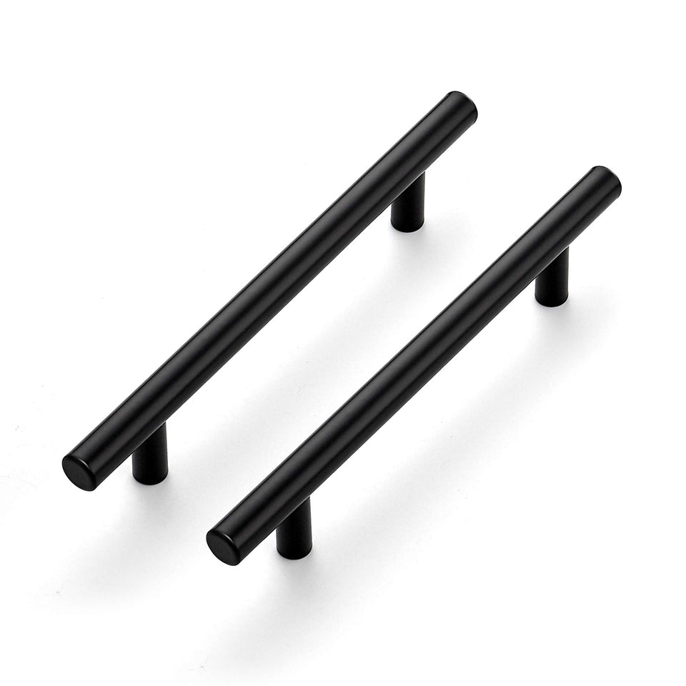 Ravinte matte black cabinet pull close-up for durable kitchen upgrade