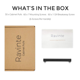 Ravinte cabinet pulls with matte black finish for versatile style.