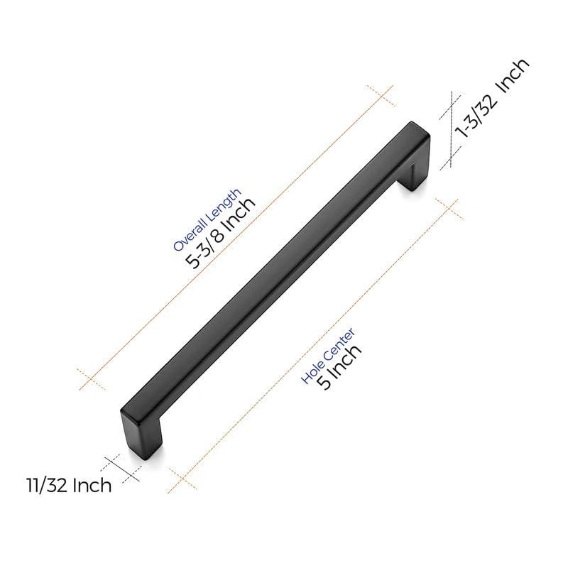 Ravinte matte black drawer handle top view, fingerprint-resistant finish.