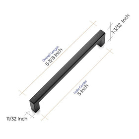 Ravinte matte black drawer handle top view, fingerprint-resistant finish.