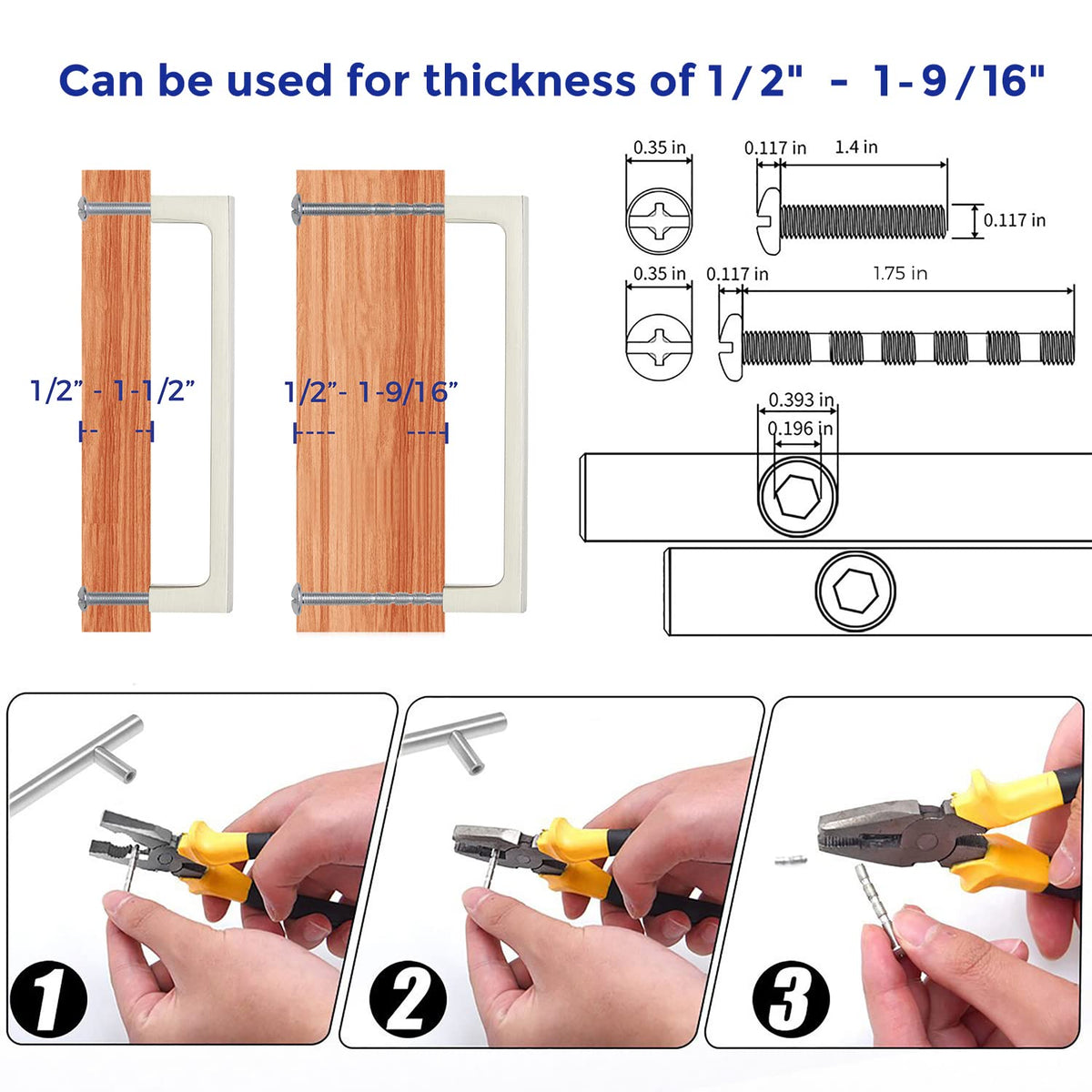 Ravinte 5-inch center-to-center spacing illustration for easy replacement.
