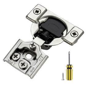 Ravinte 50-pack overlay hinges with soft close for 1/2-inch cabinets.