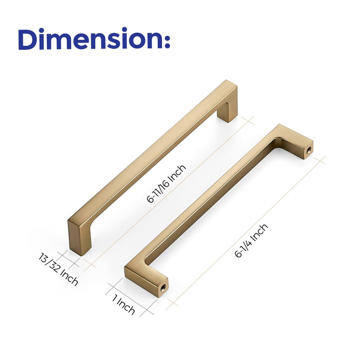 Ravinte 6-1/4 inch pull on a drawer front highlights a squared profile.