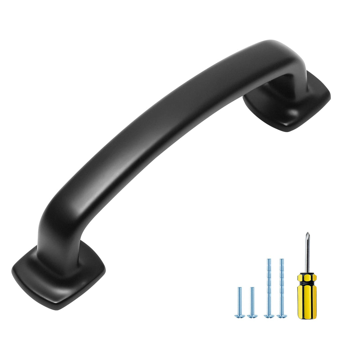 Ravinte Arch Pull matte black close-up finish for durable kitchen hardware