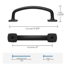 Ravinte Arch Pull shows 76mm center hole measurement for fit
