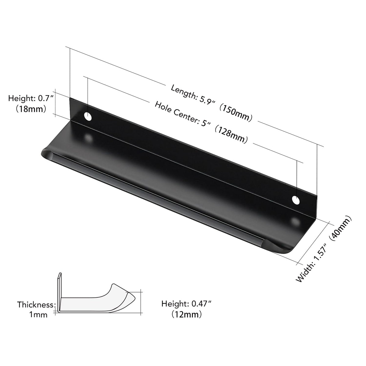 Ravinte black finger pulls drawer front close-up highlights durable finish