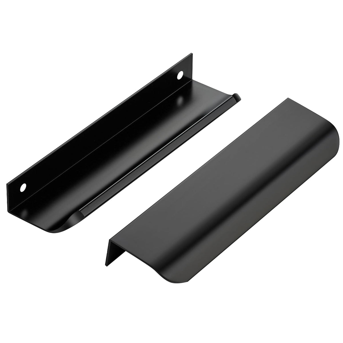 Ravinte black finger pulls edge top view for a modern cabinet look