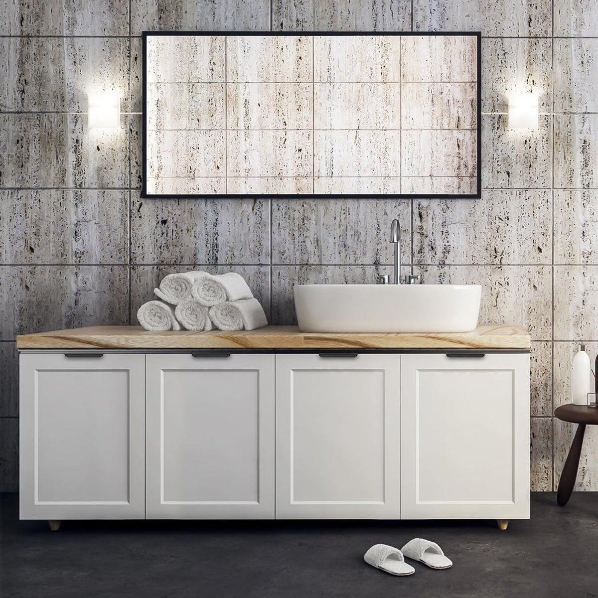 Ravinte black finger pulls flat sleek finish on drawers