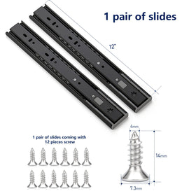 Ravinte drawer slide with black zinc finish for corrosion resistance