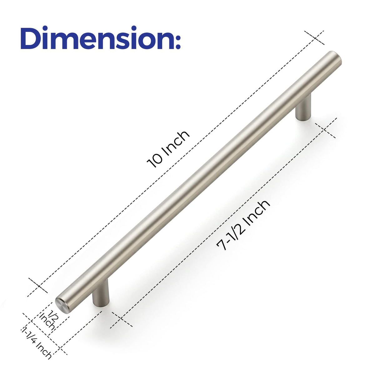 Brushed nickel Ravinte handle on cabinet for cohesive look