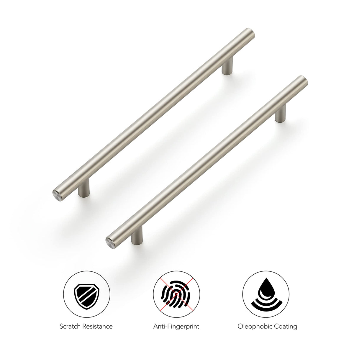 Sturdy Ravinte handle in brushed nickel for daily kitchen use