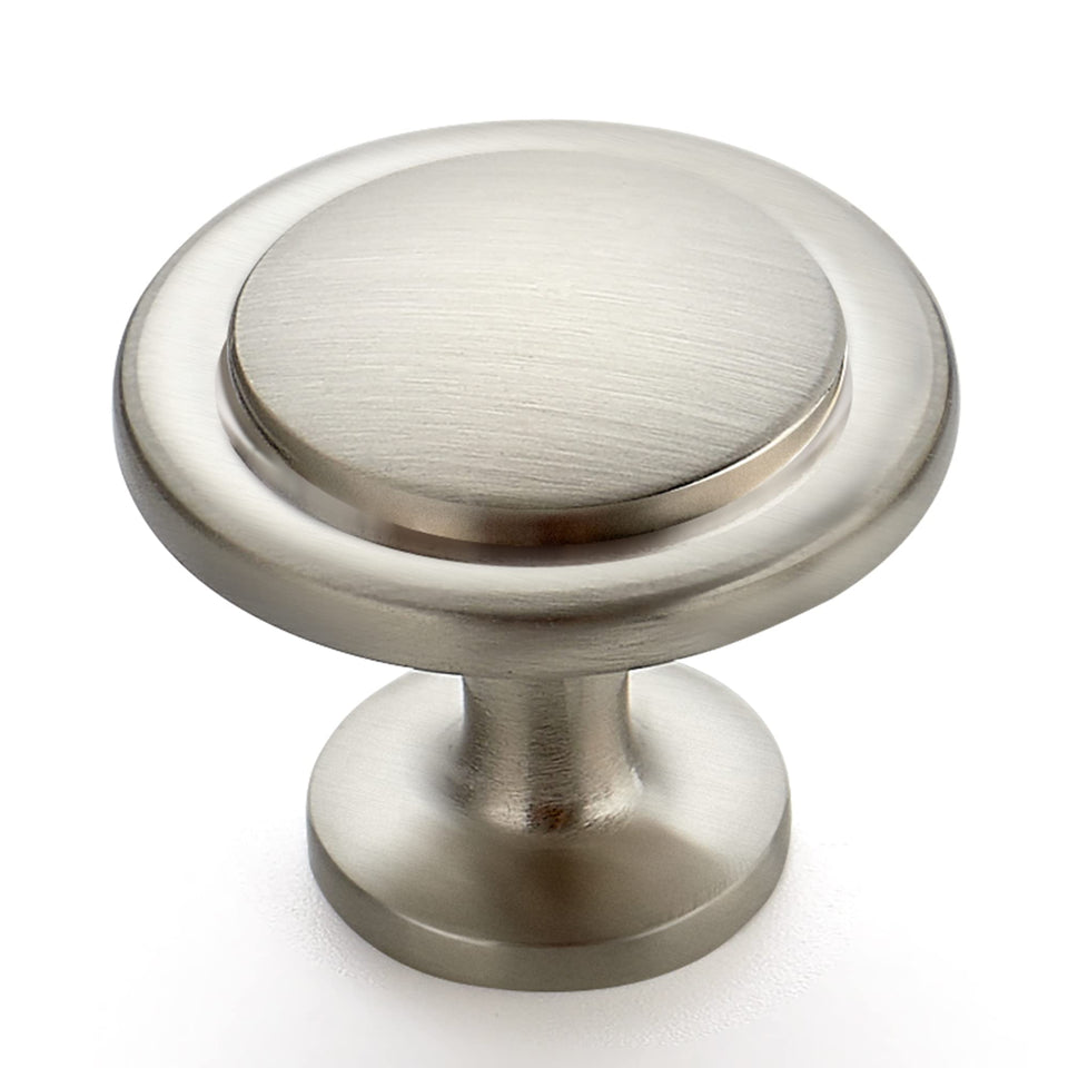 Ravinte brushed nickel cabinet pulls close-up showing smooth finish and refined texture.