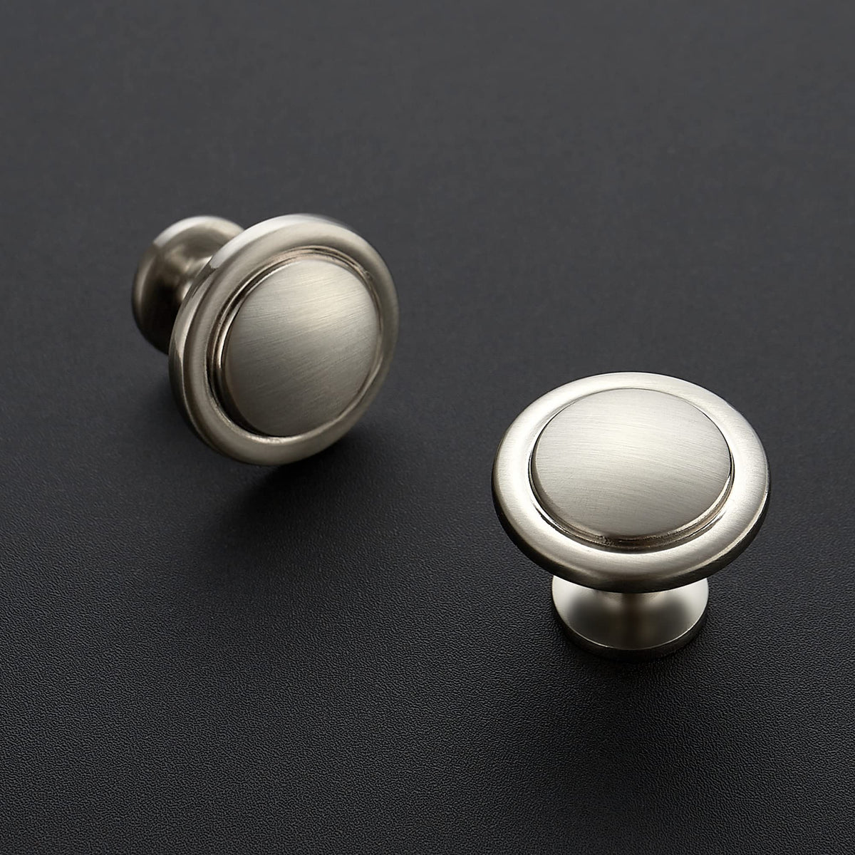 Ravinte brushed nickel cabinet pulls set complements multiple drawers and cabinets.