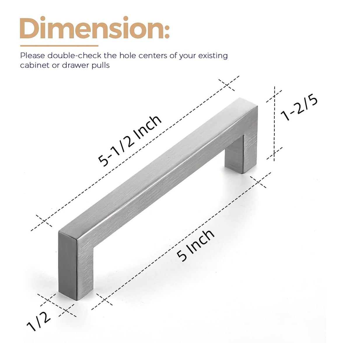 Ravinte square cabinet handles, close-up, modern upgrade for cabinets