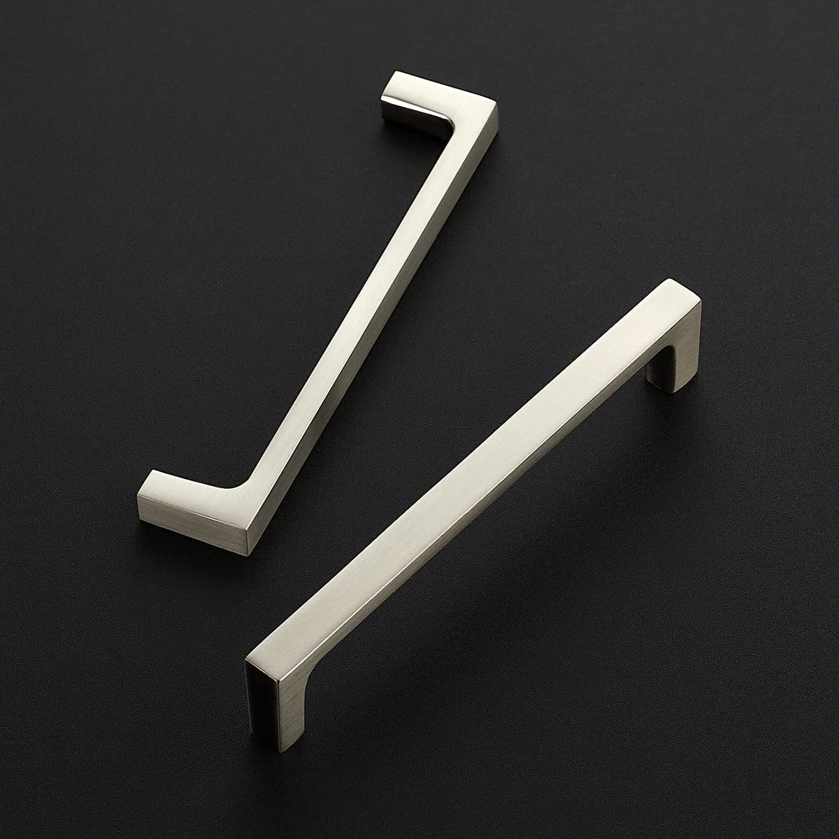 Ravinte brushed nickel finish detail highlighting modern cabinet compatibility.