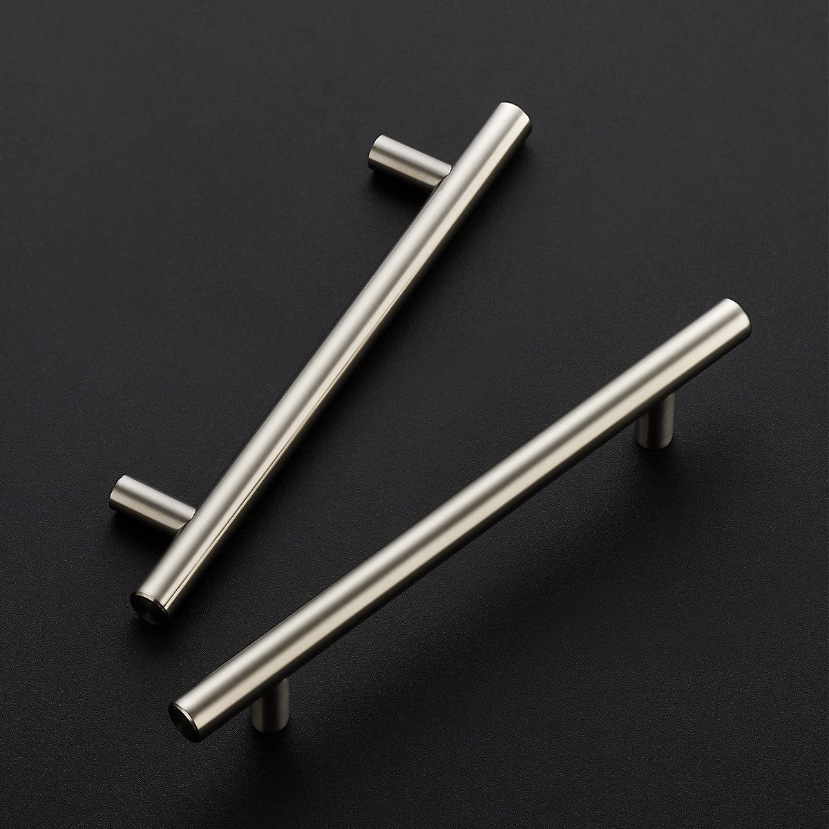 Ravinte brushed nickel stainless steel cabinet handle closeup for modern upgrade