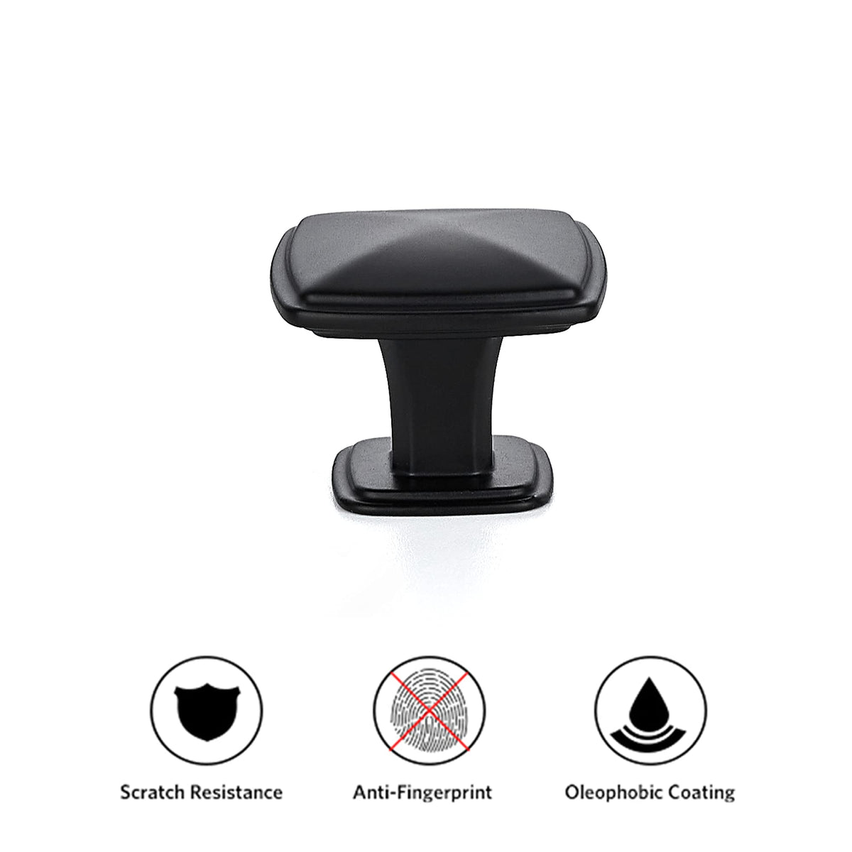Ravinte square knob on a cabinet door offers comfortable operation
