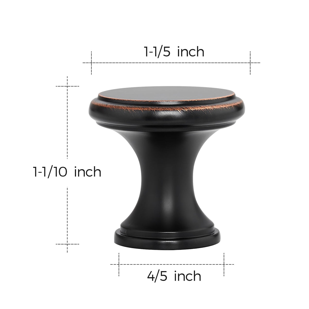 Ravinte cabinet knob with 1-1/5 inch diameter for drawers.