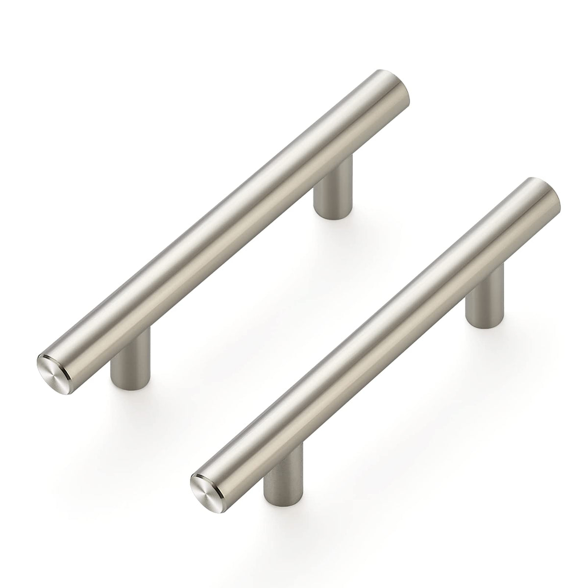 Ravinte cabinet pull in brushed nickel adds durable, timeless style to kitchen cabinets.