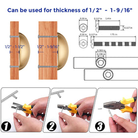 Ravinte Champagne Bronze cabinet hardware with 3-inch center holes for easy install