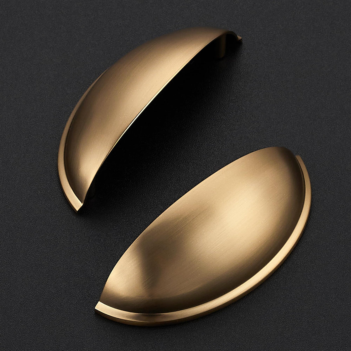 Ravinte Champagne Bronze drawer pulls side angle, durable metal finish