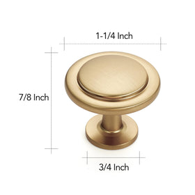 Ravinte Champagne Bronze knob on drawer front adds timeless style to kitchens.
