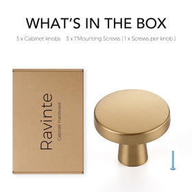 Ravinte Champagne Bronze knob on a drawer for quick update