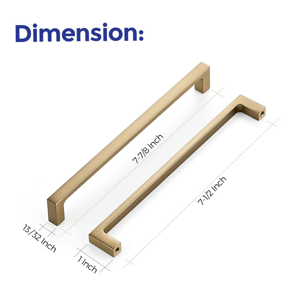 Ravinte square cabinet handle fitting 7-1/2 inch centers for easy replacement.