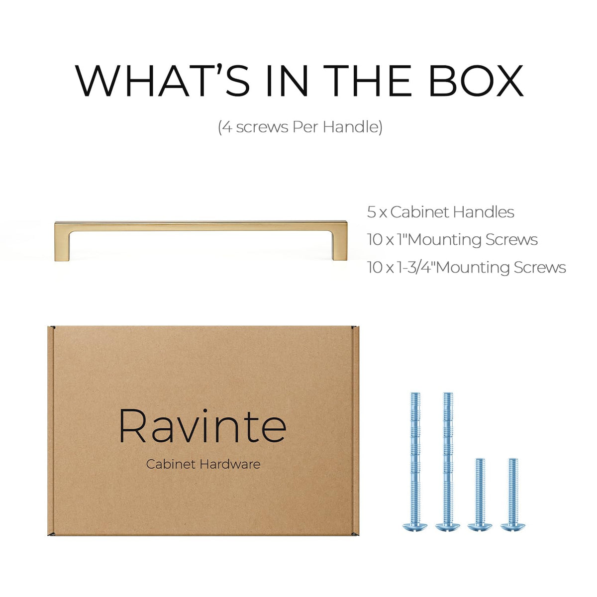 Ravinte Champagne Bronze square cabinet handle installed on doors demonstrates smooth operation