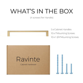 Ravinte Champagne Bronze square cabinet handle installed on doors demonstrates smooth operation