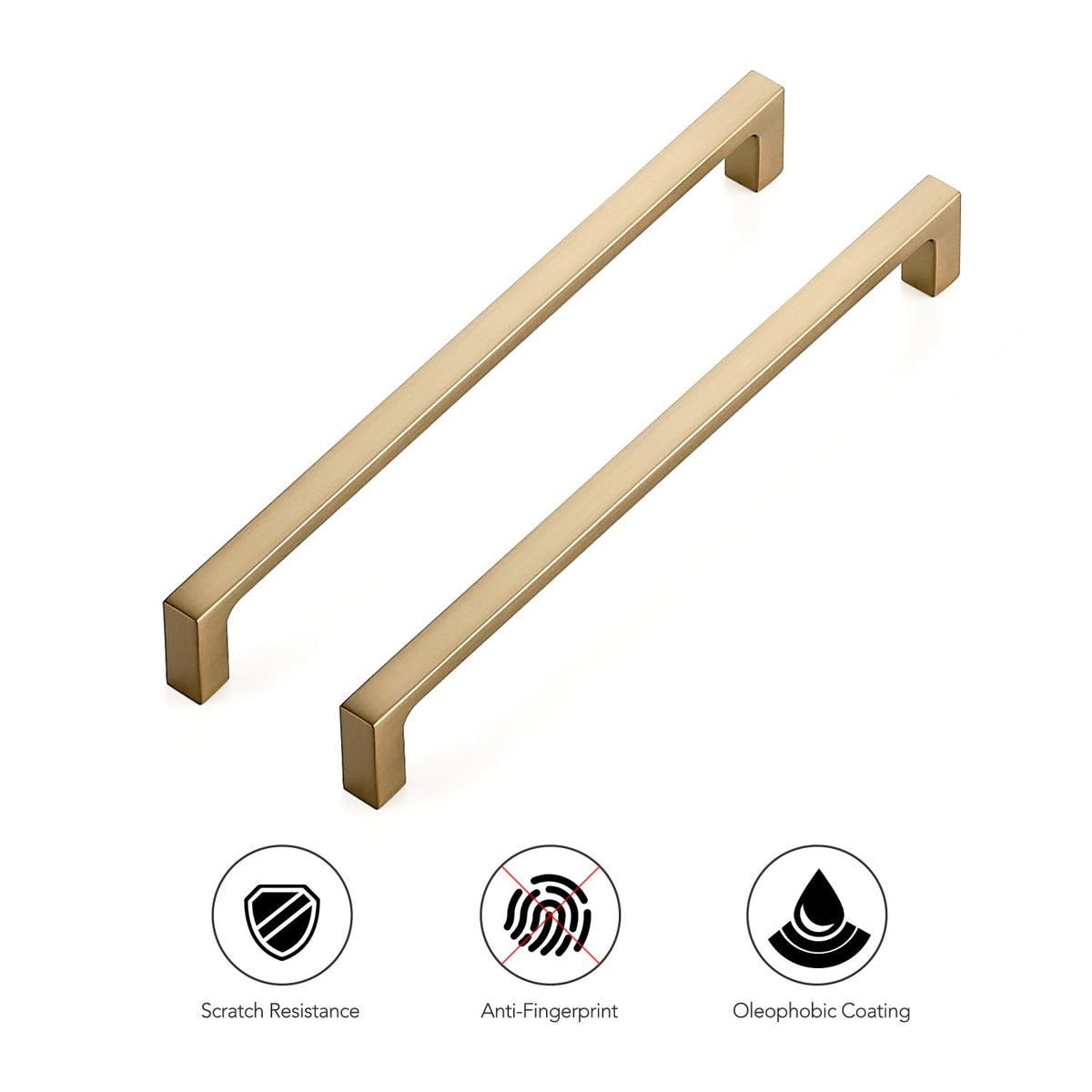 Ravinte Champagne Bronze square cabinet handle on drawer fronts harmonizes hardware