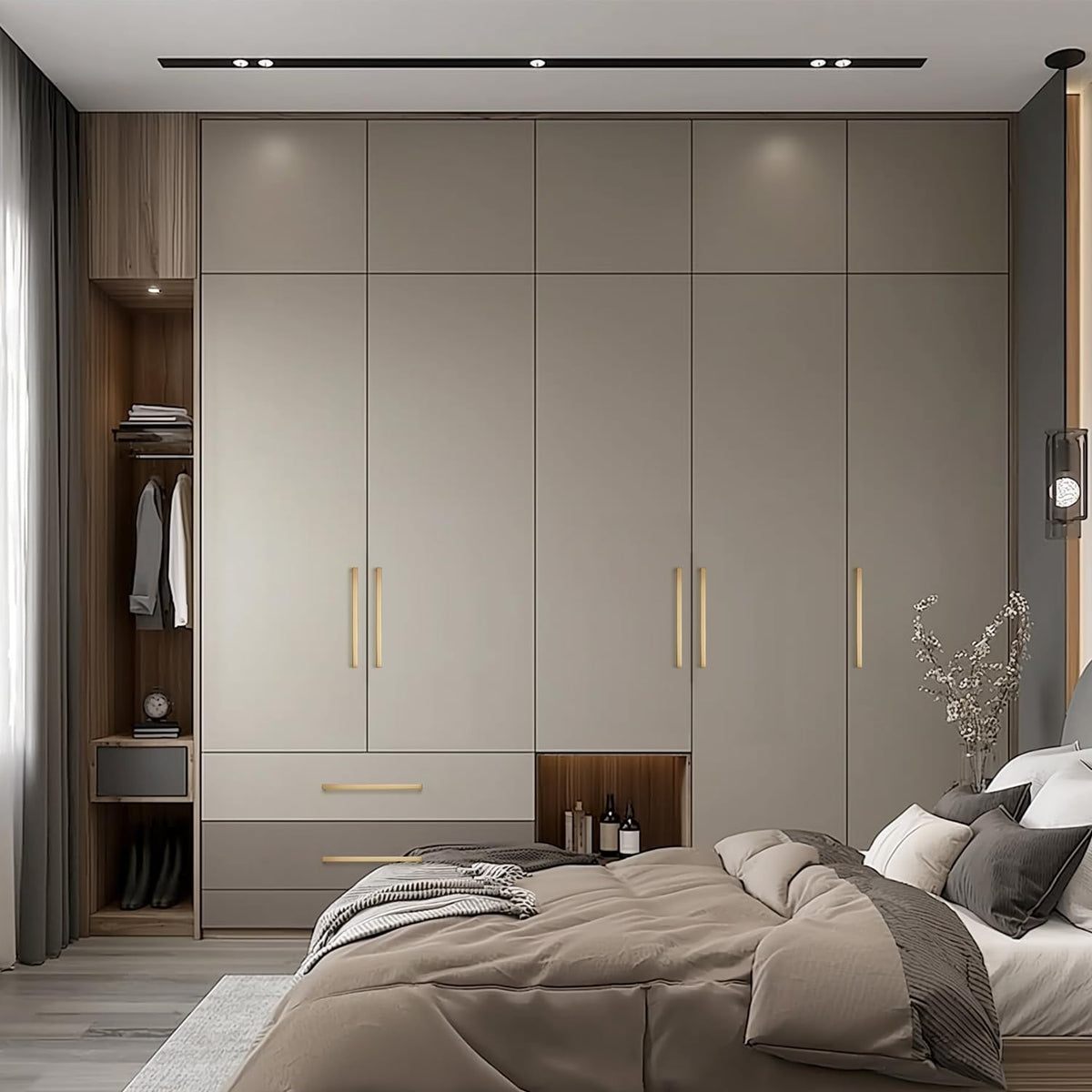 Ravinte Champagne Bronze square cabinet handle batch of five provides cohesive update
