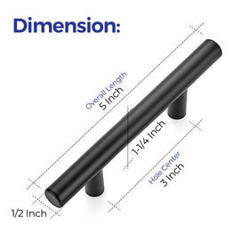 Ravinte stainless steel bar pulls in matte black for timeless style.