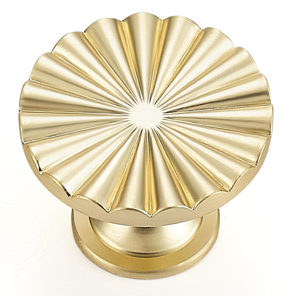 Ravinte Decor gold cabinet knob sunburst front view for vintage charm and easy upgrade
