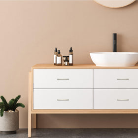 Ravinte Decor curved cabinet handle upgrades kitchen cabinetry with contemporary style.