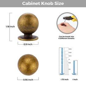 Ravinte Decor round knob in champagne bronze complements elegant dresser details
