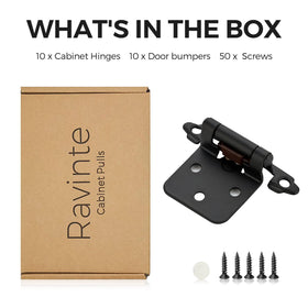Ravinte door bumpers reduce noise during cabinet closures.