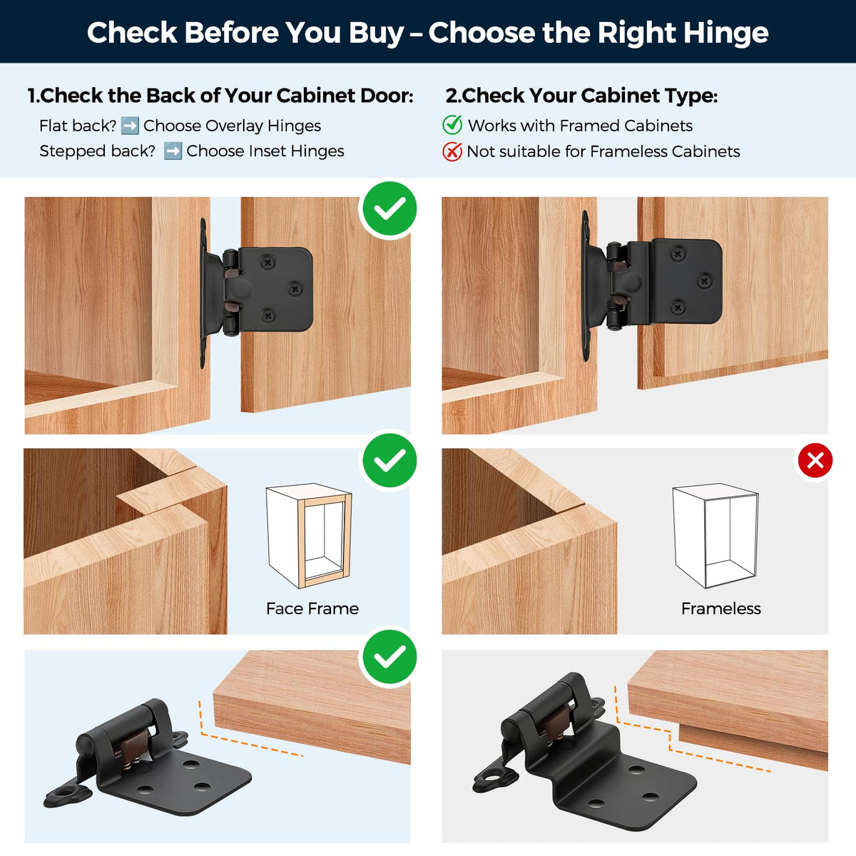 Ravinte door bumpers reduce noise when closing doors.