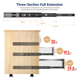 Ravinte drawer slide supports up to 25 kg per pair for sturdy storage