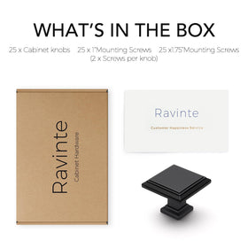 Ravinte easy-install knobs with included screws for fast setup.