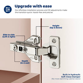 Durable nickel-plated hinge body for kitchen and bathroom cabinets