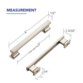 Ravinte Hardware 6-inch brushed nickel cabinet pull closeup shows durable finish