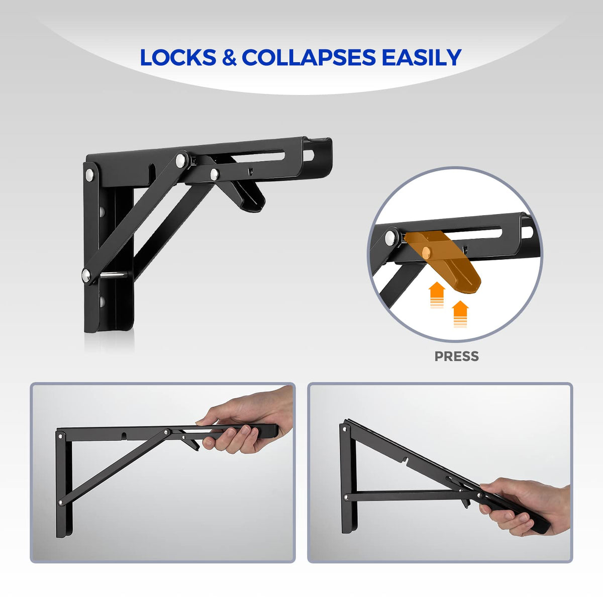 Ravinte heavy-duty brackets used for a workbench setup.