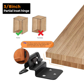 Ravinte inset hinge installation is simple with screws included