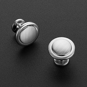 Ravinte kitchen hardware in brushed nickel boosts cabinet look