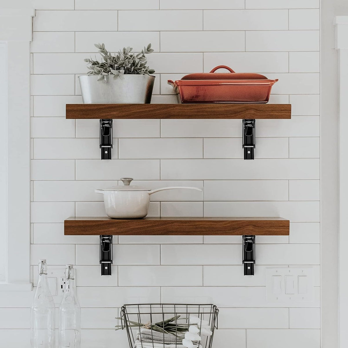 Ravinte laundry-area shelf extension for extra counter space.