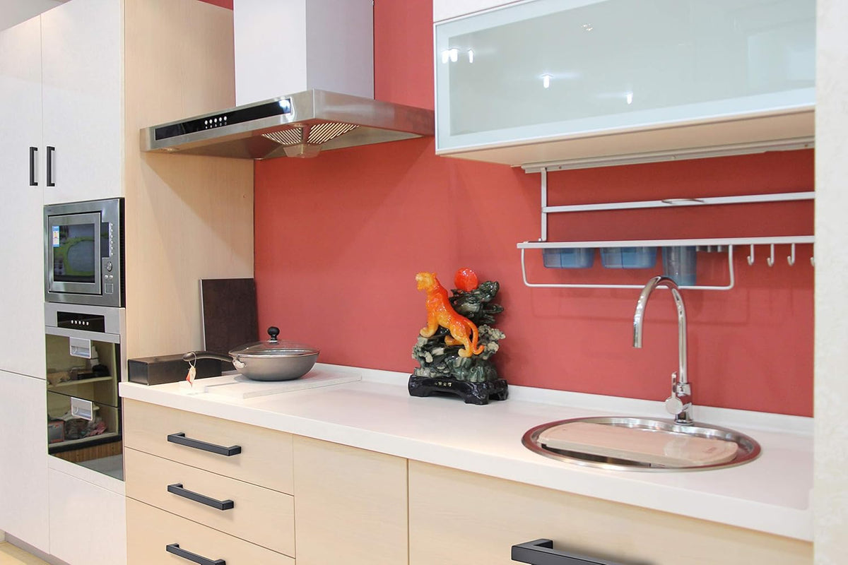 Ravinte long-lasting cabinet pulls in matte black shape a clean, timeless vibe.
