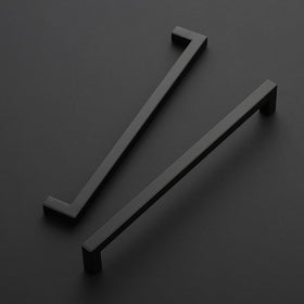 Ravinte matte black 10-inch cabinet pull full-length view for cohesive hardware.