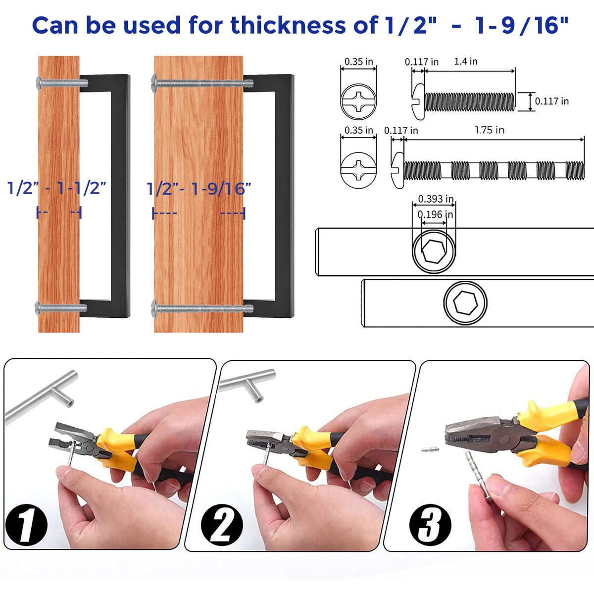 Ravinte matte black square cabinet handle pack of five for quick kitchen refresh
