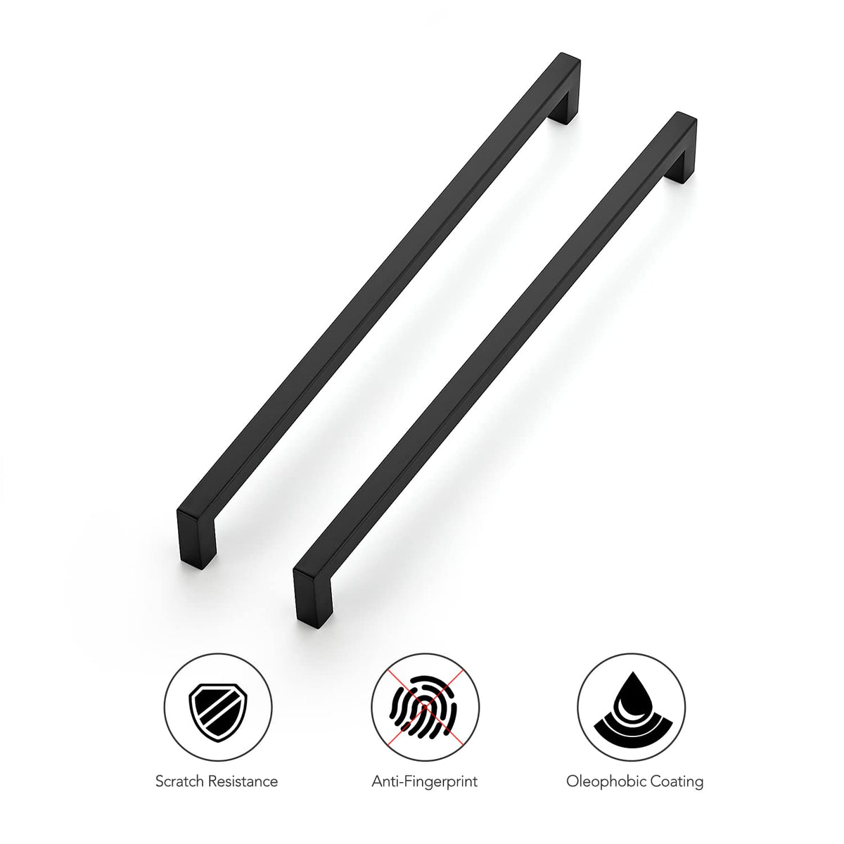 Ravinte matte black cabinet pull closeup highlighting textured finish